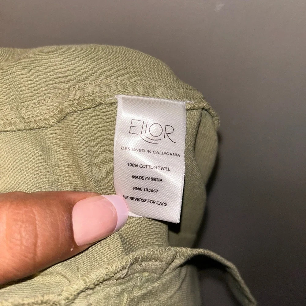 Ellor shorts - light green 100% cotton twill casual walking shorts - Picture 7 of 10